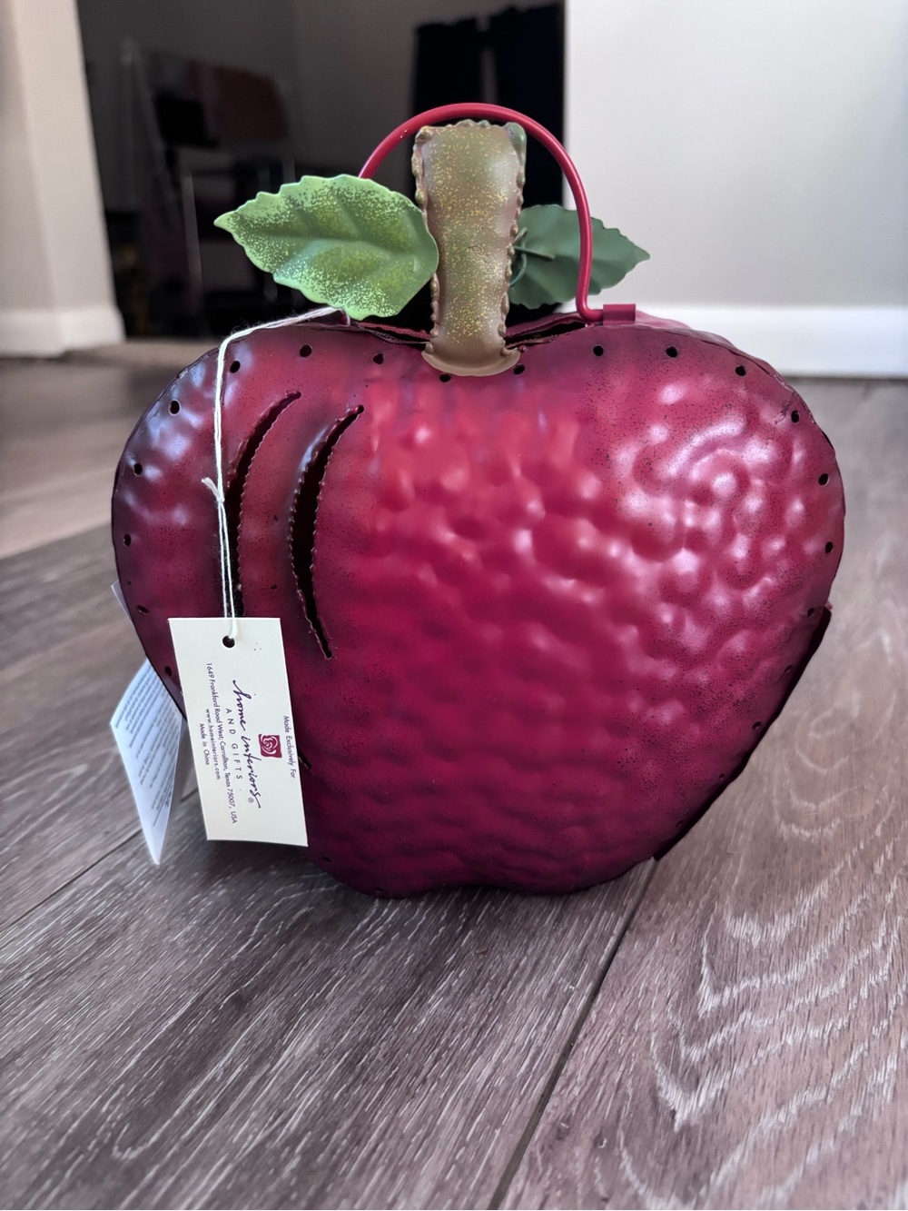 Home Interiors Red Metal Apple Table Accent